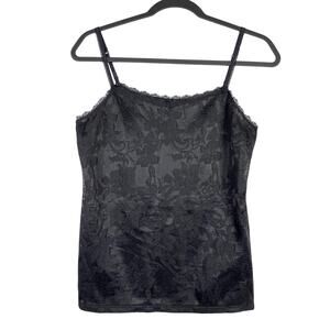 Y2K ELLE Lace Front Womens Camisole Tank Top Adjustable Straps Whimsygoth Medium